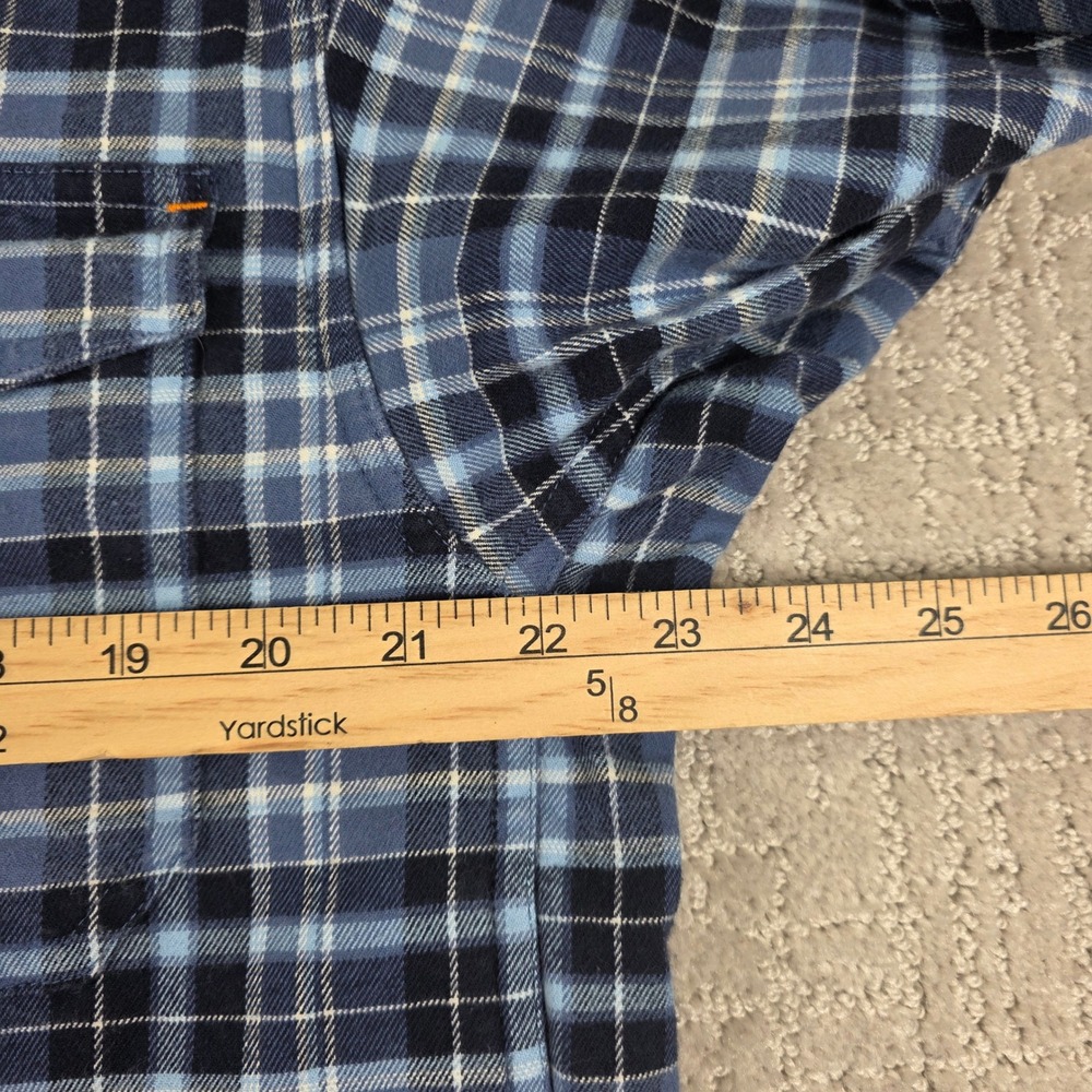 Ariat Rebar Flannel Shirt Mens Medium Blue Plaid Workwear Button Down Pockets - Picture 4 of 8
